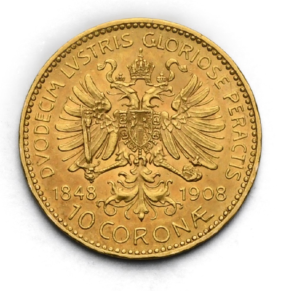 10 Koruna 1908 – 60. Výročí Vlády Františka Josefa I.
