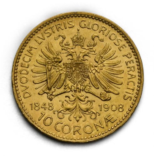 10 Koruna 1908 – 60. Výročí Vlády Františka Josefa I.
