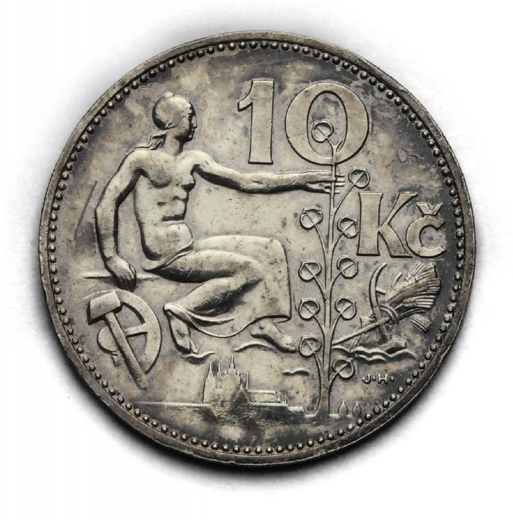 Stříbrná 10 Koruna (10 Kč) 1933
