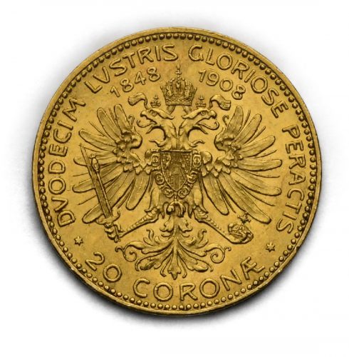 20 Koruna 1908 – 60. Výročí Vlády Františka Josefa I.