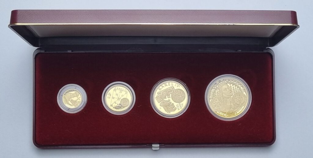 Kompletní sada Zlatých mincí Karel IV. 1998 PROOF