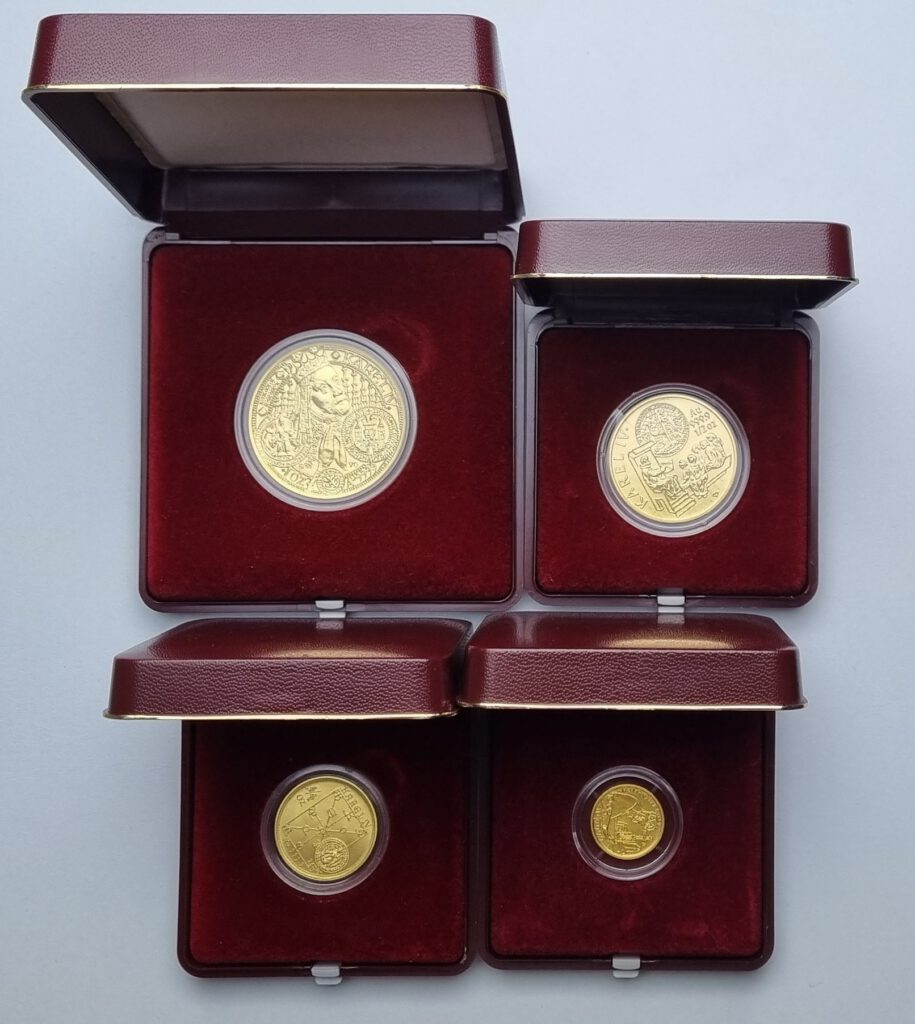 Kompletní sada Zlatých mincí Karel IV. 1998 BK