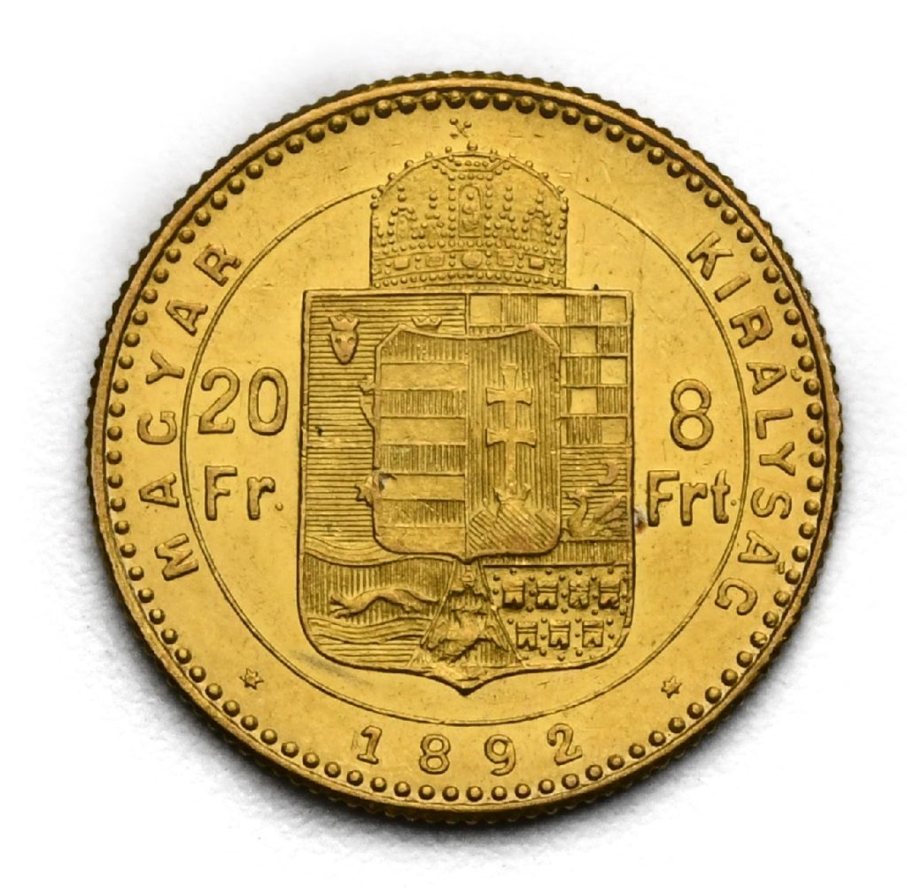 8 Zlatník František Josef I. 1892 KB – Se znakem Fiume