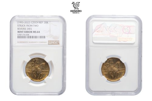 20 Kč (mint-made error). Material pattern strike of reverse dies. Česká mincovna. Extremely rare!!!