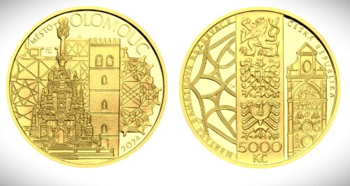 Zlatá mince 5000 Kč 2024 Olomouc proof
