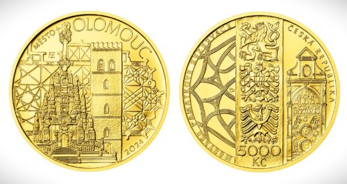 Zlatá mince 5000 Kč 2024 Olomouc Standard