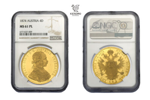 4 Ducats 1874. Vienna. Rare!