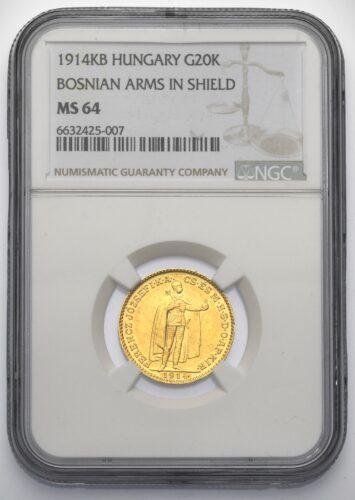 20 Koruna František Josef I. 1914 KB – Se znakem Bosny